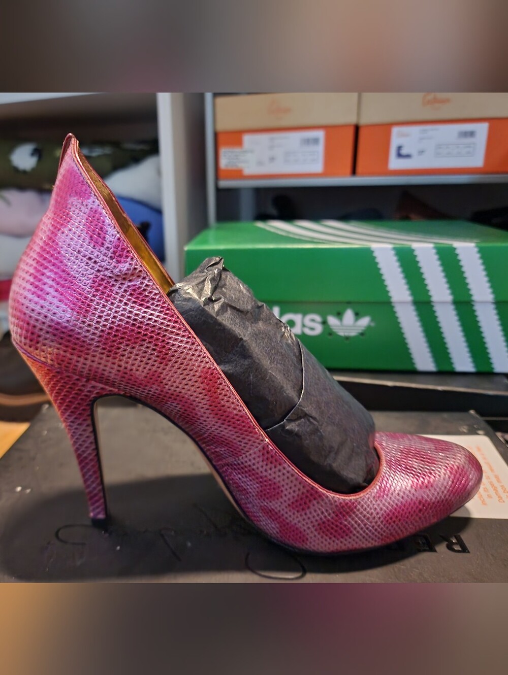 Report Signature Pink Snakeskin Stiletto Pump